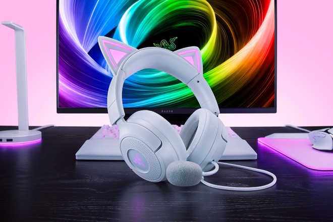 Headset Razer Kraken Kitty V3 ganha edição com fio e áudio surround 7.1 - Foto