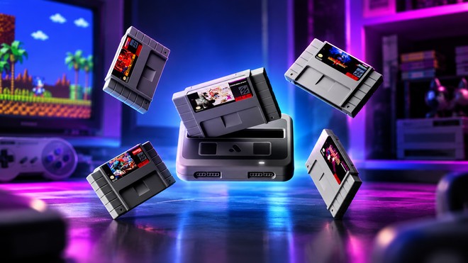 Super Nintendo e Mega Drive são revividos com suporte a cartuchos, Bluetooth e resolução Full HD - Foto