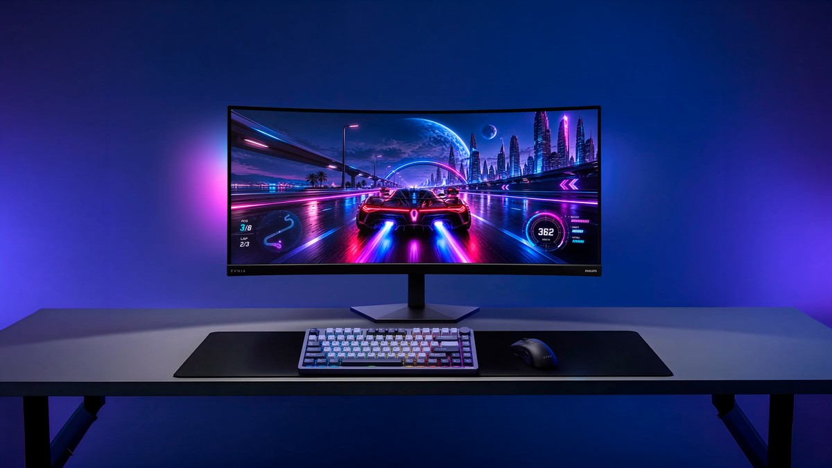 Philips anuncia monitor gamer ultrawide inédito de 36 polegadas com taxa de até 260 Hz
