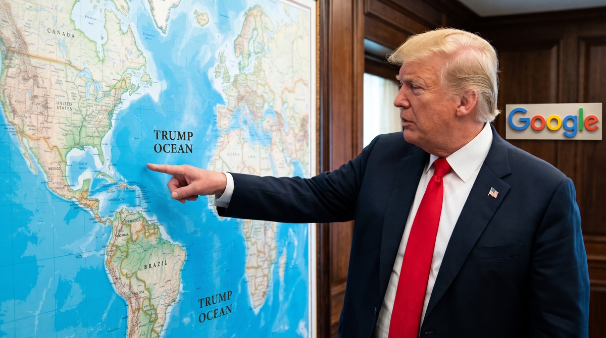 Trump tenta mudar nome do Oceano Atlântico, mas Google teria dito não