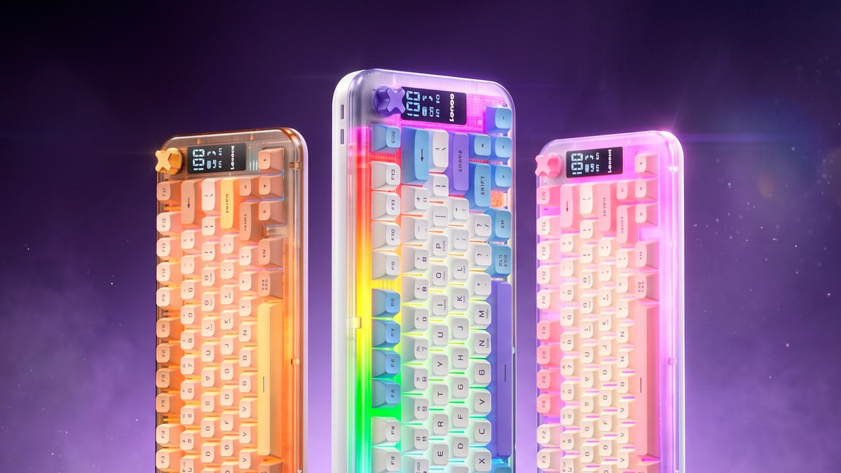 Lenovo lança teclado sem fio barato com tela integrada, iluminação RGB e bateria de 4.000 mAh