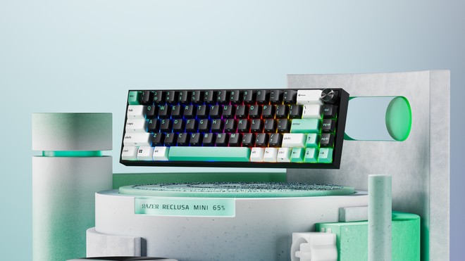 Razer apresenta teclado gamer Reclusa Mini 6:5% com switches magnéticos e personalização avançada